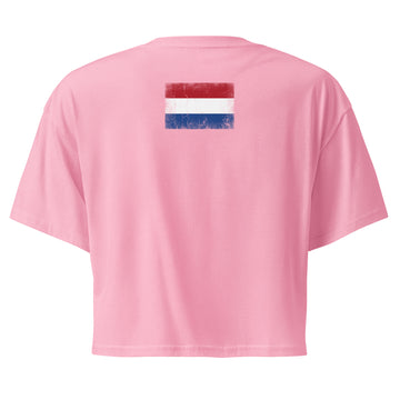 Netherlands Flag Crop Top | Back Print | Women | Combed Cotton