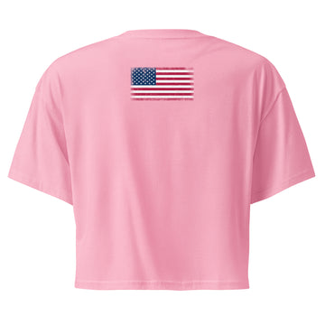 USA Flag Crop Top | Back Print | Women | Combed Cotton