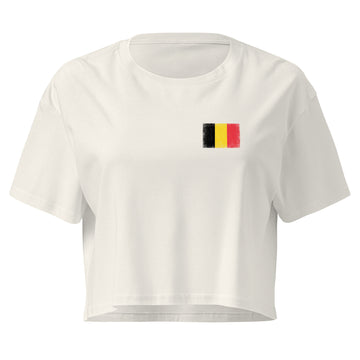 Belgium Flag Crop Top | Front | Women | Combed Cotton
