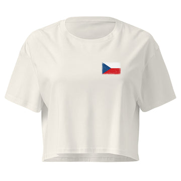 Czechia Flag Crop Top | Front | Women | Combed Cotton