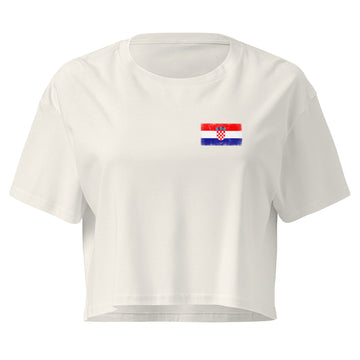 Croatia Flag Crop Top | Front | Women | Combed Cotton