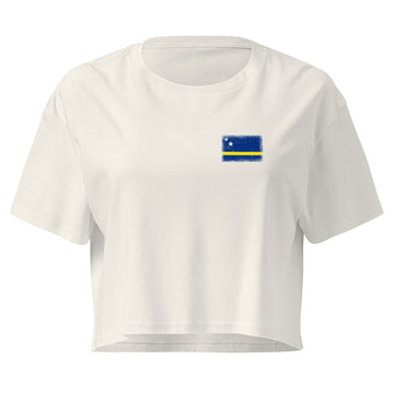 Curaçao Flag Crop Top | Front | Women | Combed Cotton
