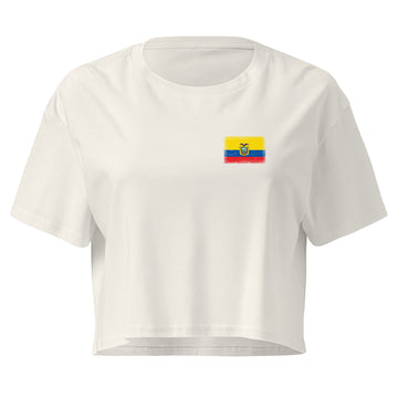 Ecuador Flag Crop Top | Front | Women | Combed Cotton