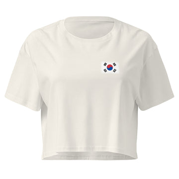 South Korea Flag Crop Top | Front | Women | Combed Cotton