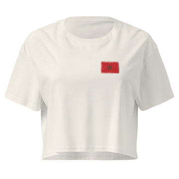 Morocco Flag Crop Top | Front | Women | Combed Cotton