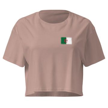 Algeria Flag Crop Top | Front | Women | Combed Cotton