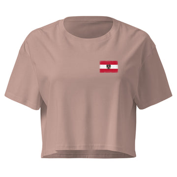 Austria Flag Crop Top | Front | Women | Combed Cotton