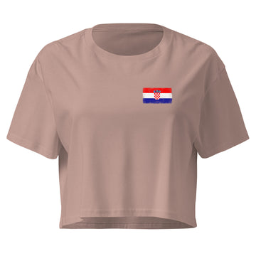 Croatia Flag Crop Top | Front | Women | Combed Cotton