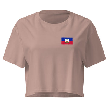 Haiti Flag Crop Top | Front | Women | Combed Cotton