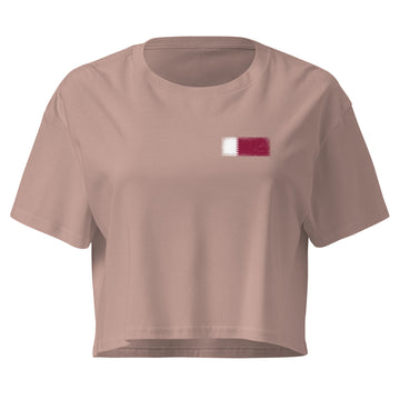 Qatar Flag Crop Top | Front | Women | Combed Cotton