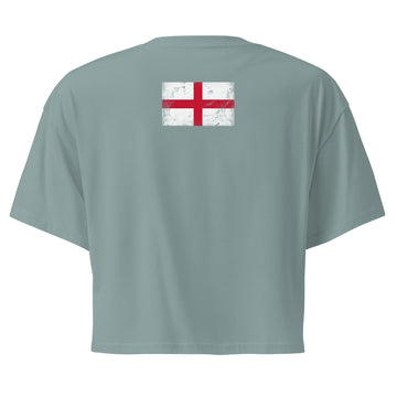 England Flag Crop Top | Back Print | Women | Combed Cotton