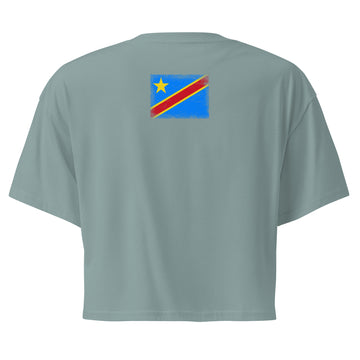 Congo Flag Crop Top | Back Print | Women | Combed Cotton