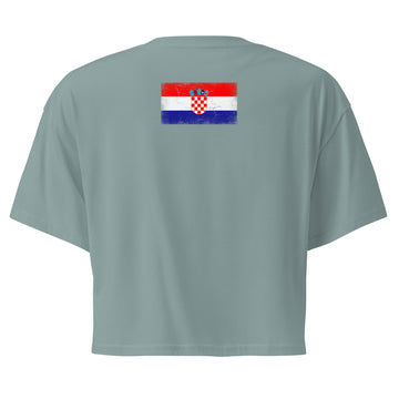 Croatia Flag Crop Top | Back Print | Women | Combed Cotton