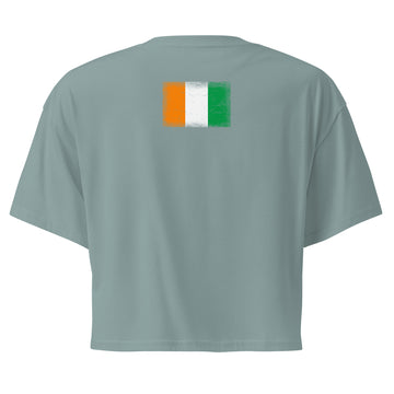Côte d'Ivoire Flag Crop Top | Back Print | Women | Combed Cotton