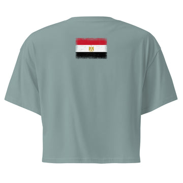 Egypt Flag Crop Top | Back Print | Women | Combed Cotton