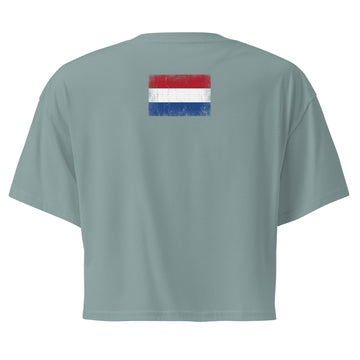 Netherlands Flag Crop Top | Back Print | Women | Combed Cotton