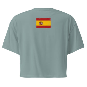 Spain Flag Crop Top | Back Print | Women | Combed Cotton