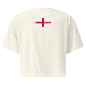 England Flag Crop Top | Back Print | Women | Combed Cotton