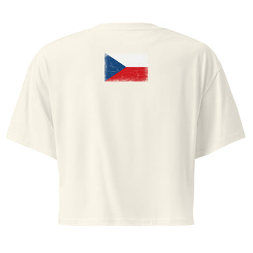 Czechia Flag Crop Top | Back Print | Women | Combed Cotton