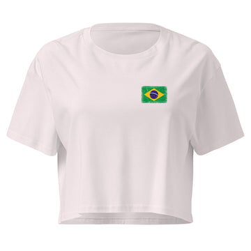 Brasil Flag Crop Top | Front | Women | Combed Cotton