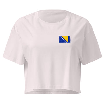 Bosnia and Herzegovina Flag Crop Top | Front | Women | Combed Cotton