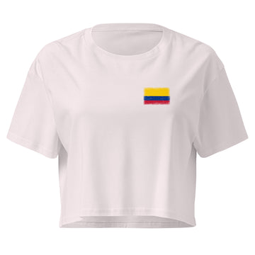 Colombia Flag Crop Top | Front | Women | Combed Cotton