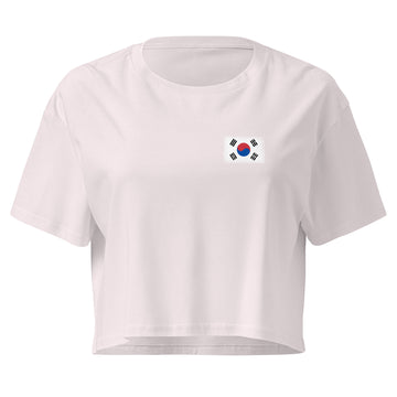 South Korea Flag Crop Top | Front | Women | Combed Cotton