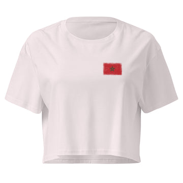 Morocco Flag Crop Top | Front | Women | Combed Cotton