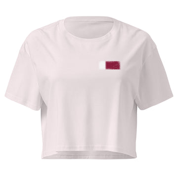 Qatar Flag Crop Top | Front | Women | Combed Cotton