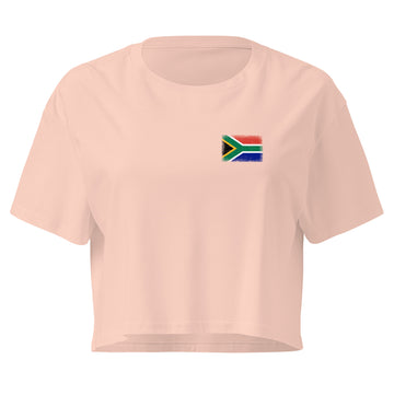 South Africa Flag Crop Top | Front | Women | Combed Cotton