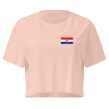 Croatia Flag Crop Top | Front | Women | Combed Cotton