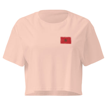 Morocco Flag Crop Top | Front | Women | Combed Cotton