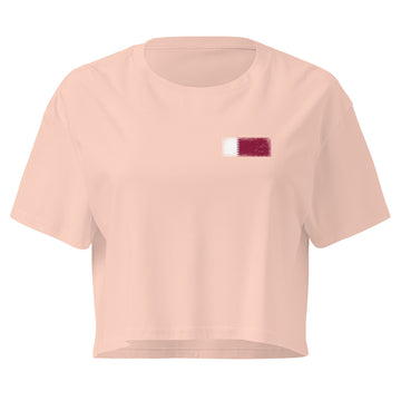 Qatar Flag Crop Top | Front | Women | Combed Cotton