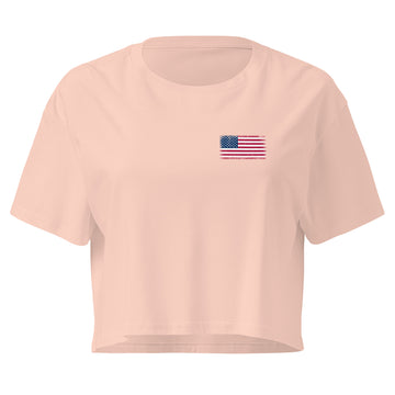 USA Flag Crop Top | Front | Women | Combed Cotton