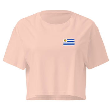 Uruguay Flag Crop Top | Front | Women | Combed Cotton