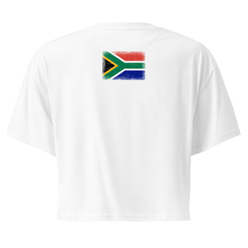 South Africa Flag Crop Top | Back Print | Women | Combed Cotton
