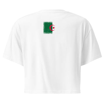Algeria Flag Crop Top | Back Print | Women | Combed Cotton