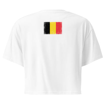Belgium Flag Crop Top | Back Print | Women | Combed Cotton
