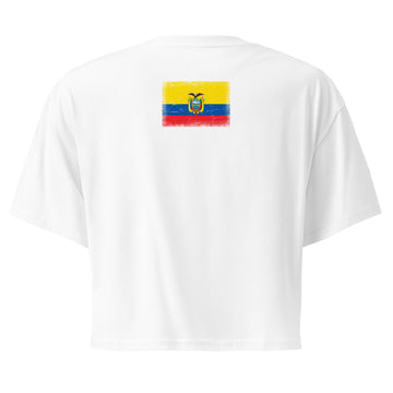 Ecuador Flag Crop Top | Back Print | Women | Combed Cotton