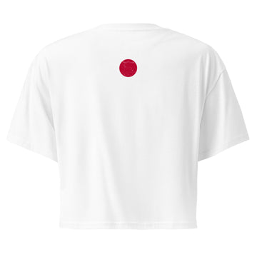 Japan Flag Crop Top | Back Print | Women | Combed Cotton