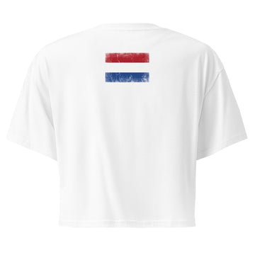 Netherlands Flag Crop Top | Back Print | Women | Combed Cotton