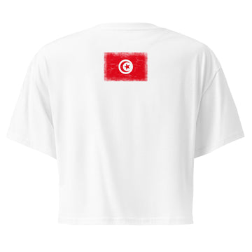 Tunisia Flag Crop Top | Back Print | Women | Combed Cotton