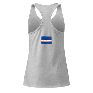 Cape Verde Flag Racerback Tank | Back Print | Women | Lightweight Jersey