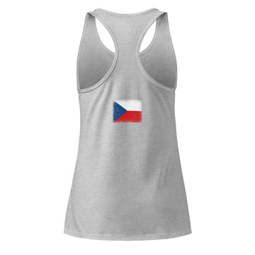 Czechia Flag Racerback Tank | Back Print | Women | Lightweight Jersey
