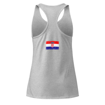 Croatia Flag Racerback Tank | Back Print | Women | Lightweight Jersey