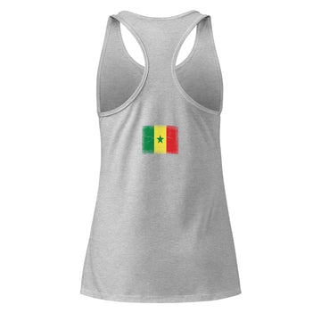 Senegal Flag Racerback Tank | Back Print | Women | Lightweight Jersey