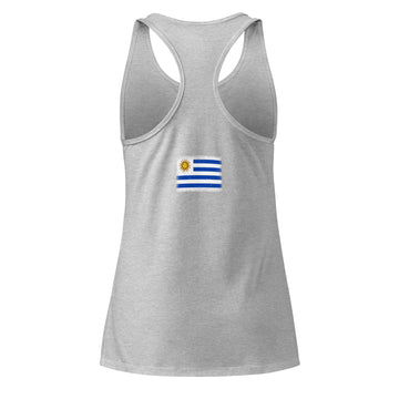 Uruguay Flag Racerback Tank | Back Print | Women | Lightweight Jersey