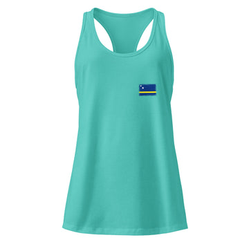 Curaçao Flag Racerback Tank | Front | Women | Lightweight Jersey
