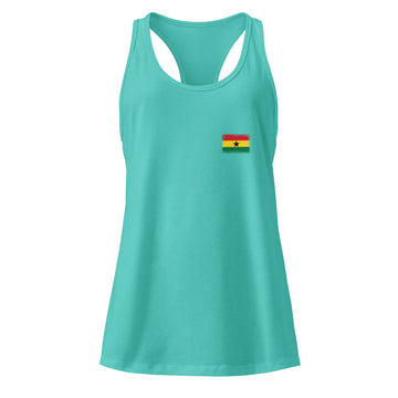 Ghana Flag Racerback Tank | Front | Women | Lightweight Jersey