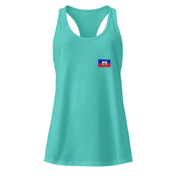 Haiti Flag Racerback Tank | Front | Women | Lightweight Jersey